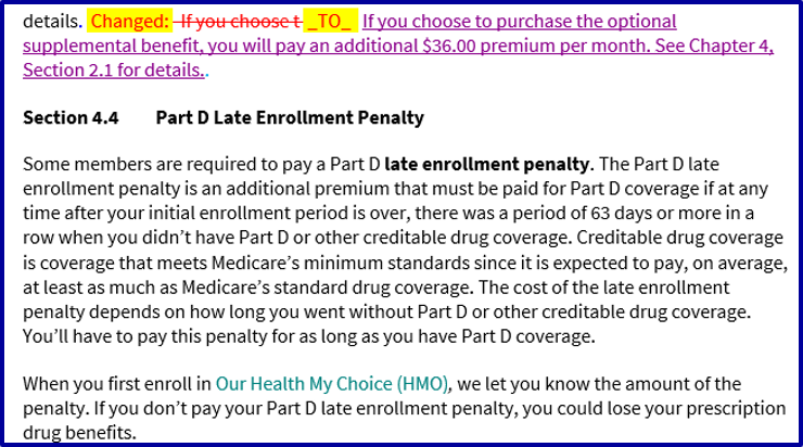 CYNY EOC screenshot showing changed benefit text